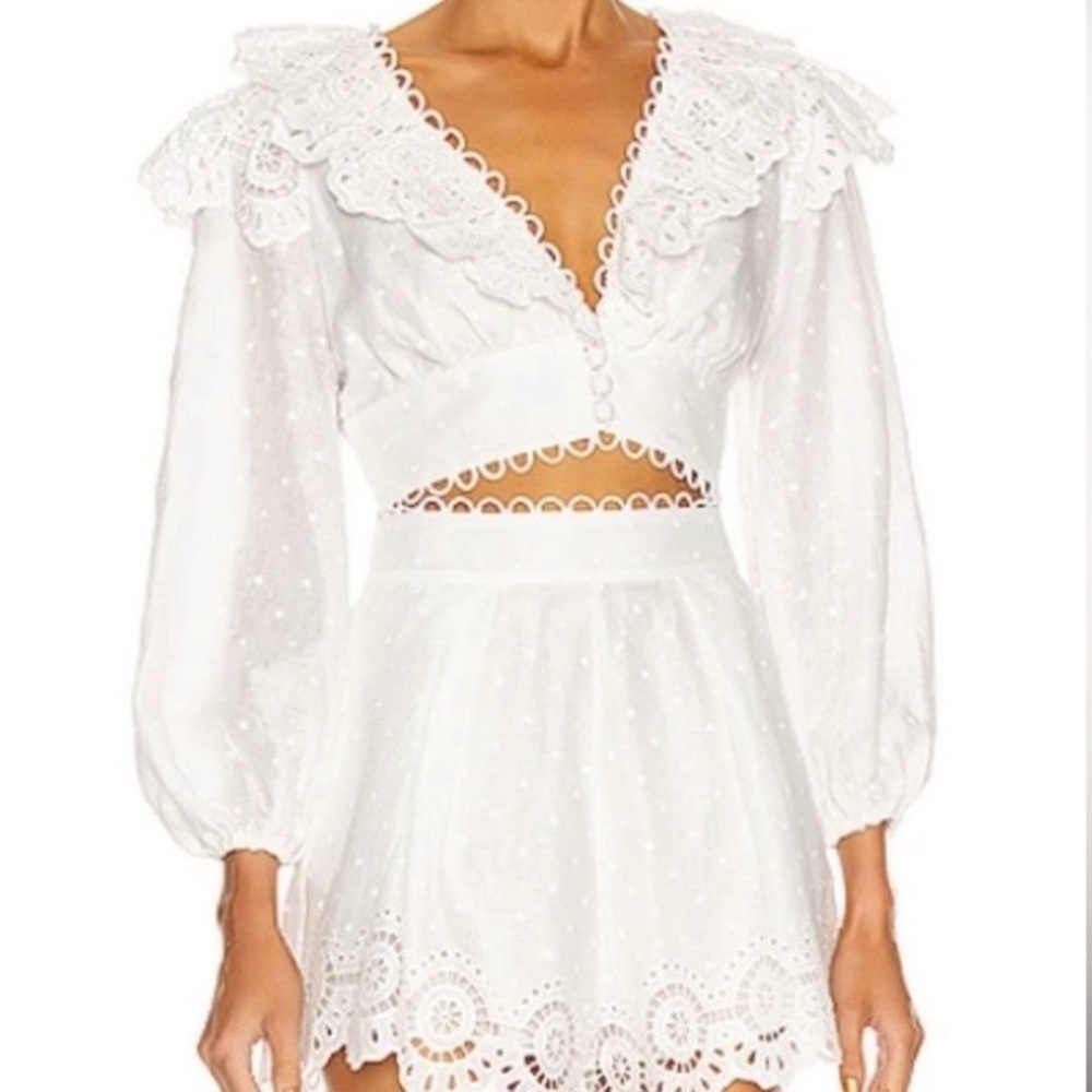 Zimmermann White Linen Crop top designer size AU 1. US 6 or Small